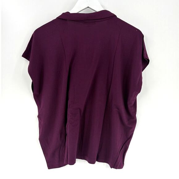 Eileen Fisher Women's Blackberry Fine Jersey Split Neck Square Top Size XL - Picture 8 of 10